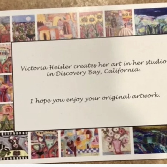 Sun Rise “An Original  Oil  Painting Abstract  Style 9”x13” Handmade - Picture 12 of 12